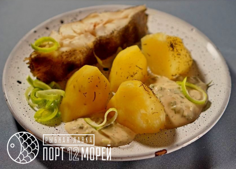 Палтус с картофелем в духовке