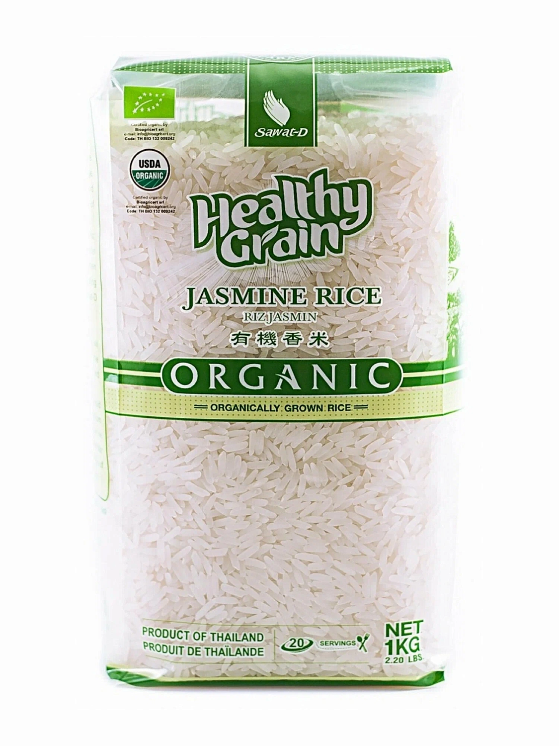 ORGANIC тайский рис жасмин белый SAWAT-D 1 кг